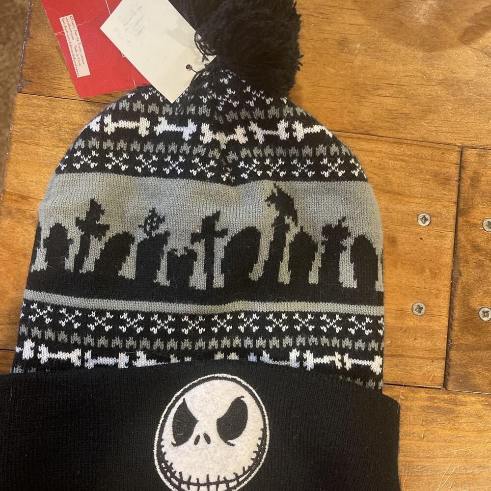 Jack Skellington Hat Men Beanie Pom Nightmare Before Christmas Disney Party New